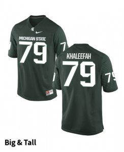 Men's Mustafa Khaleefah Michigan State Spartans #79 Nike NCAA Green Big & Tall Authentic College Stitched Football Jersey ED50I76VN